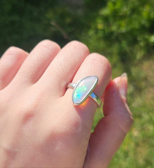 Sterling silver and Ethiopian Opal ring
