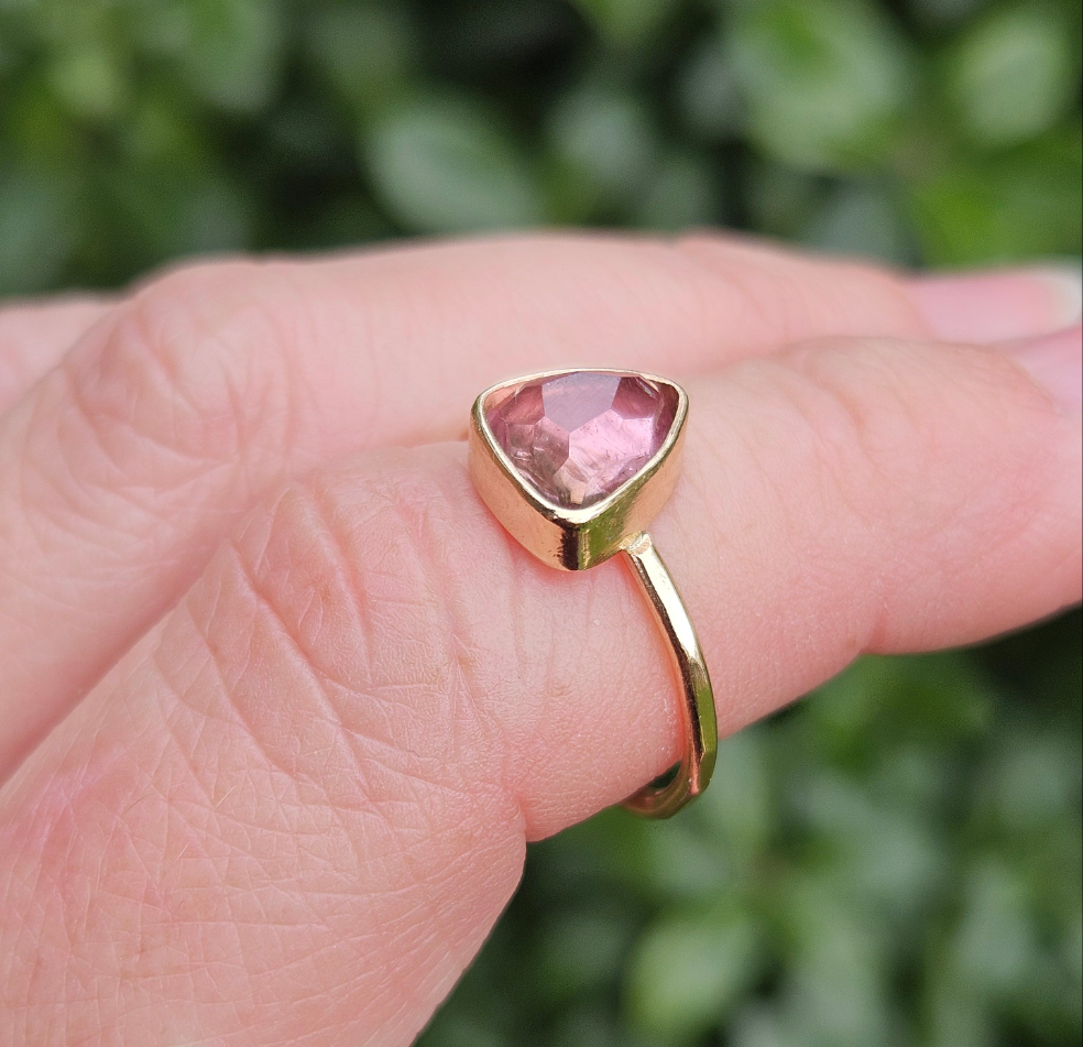 Pink tourmaline ring