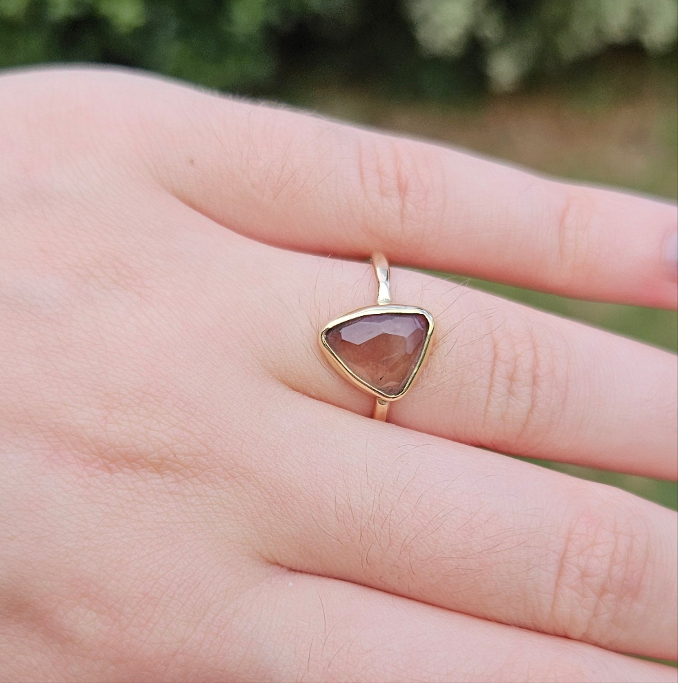 Smoky tourmaline ring