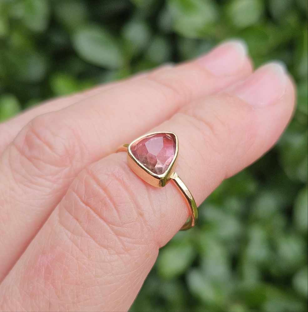 Pink tourmaline ring