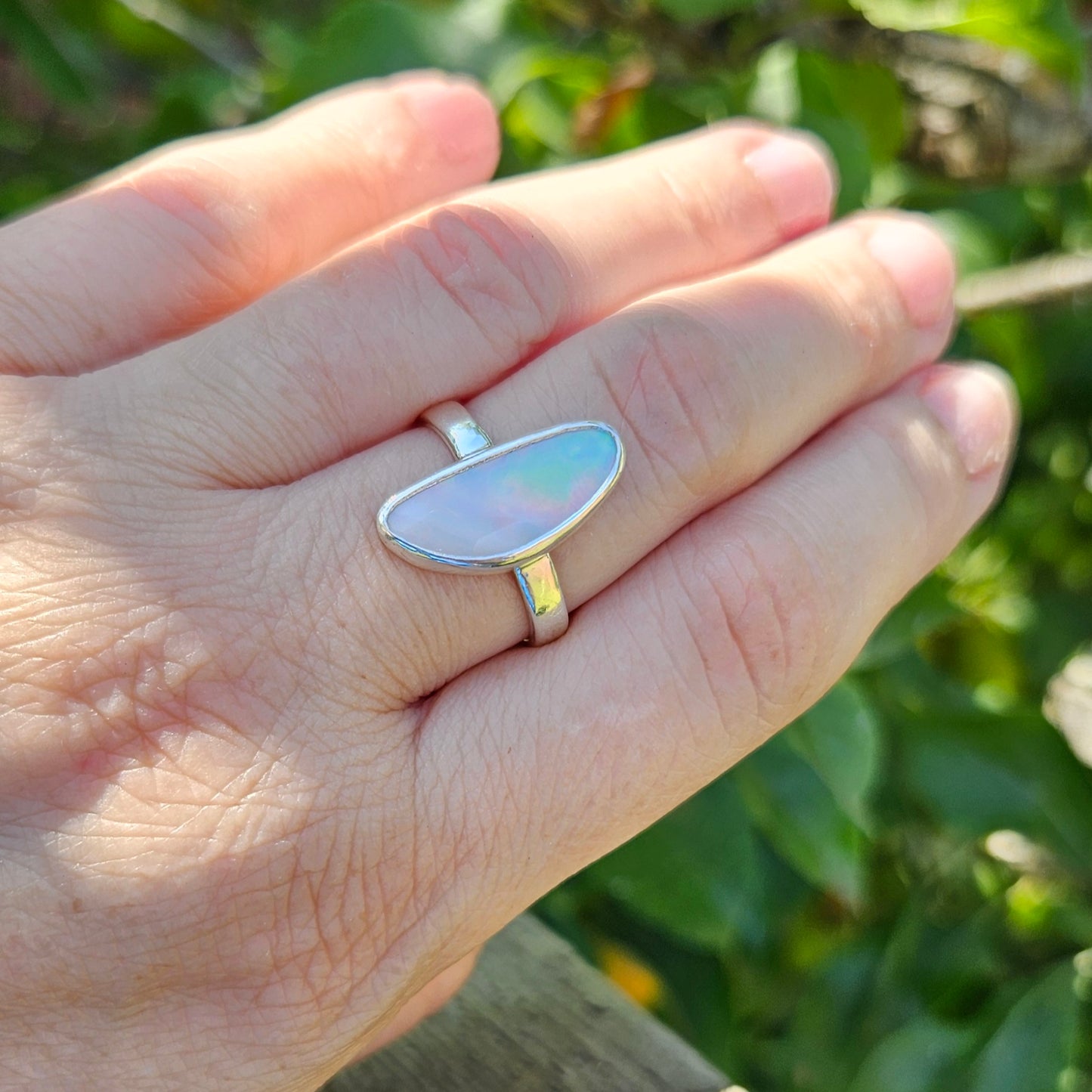 Sterling silver and Ethiopian Opal ring