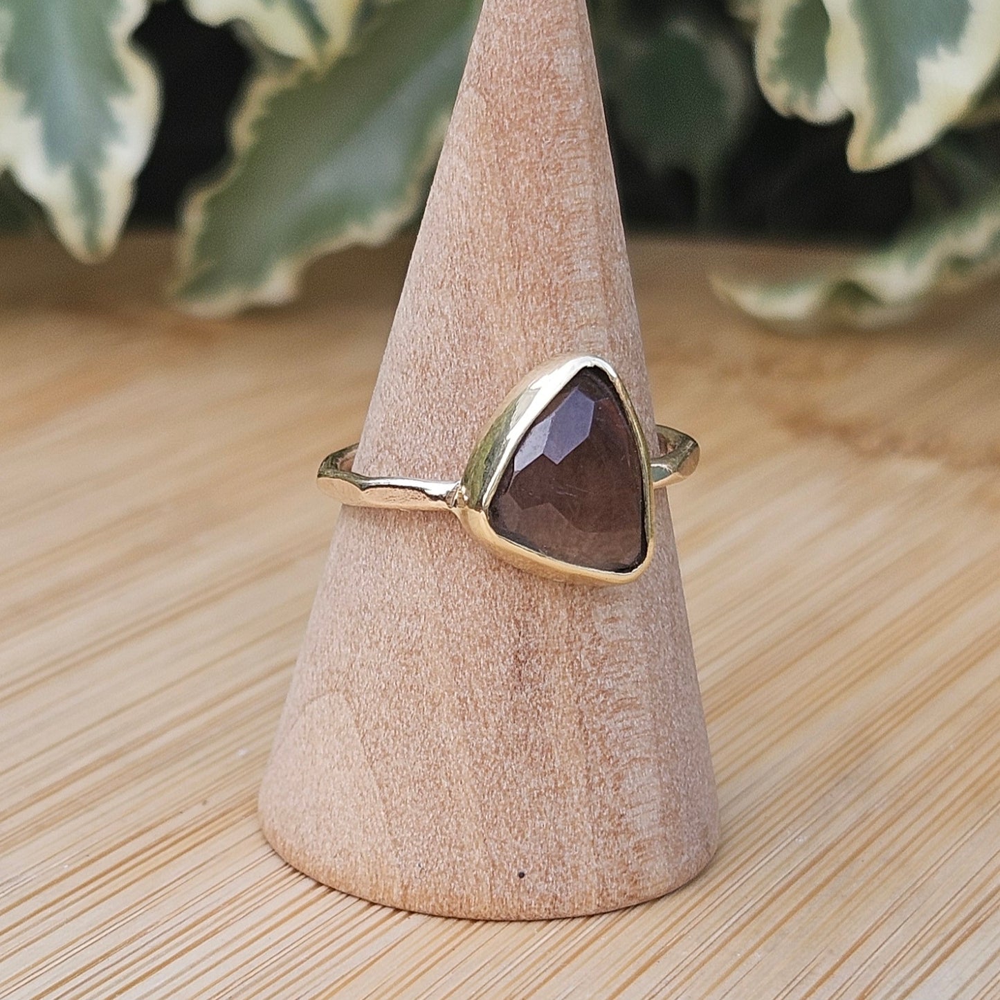 Smoky tourmaline ring