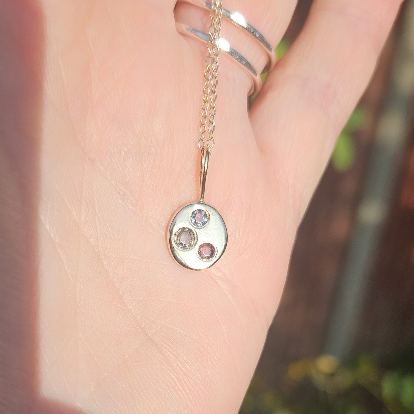 Triple sapphire pendant