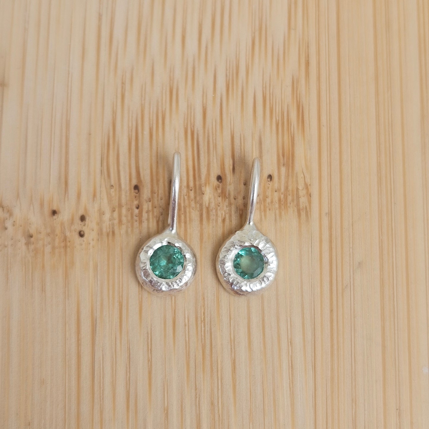 Silver hammered pendant charms