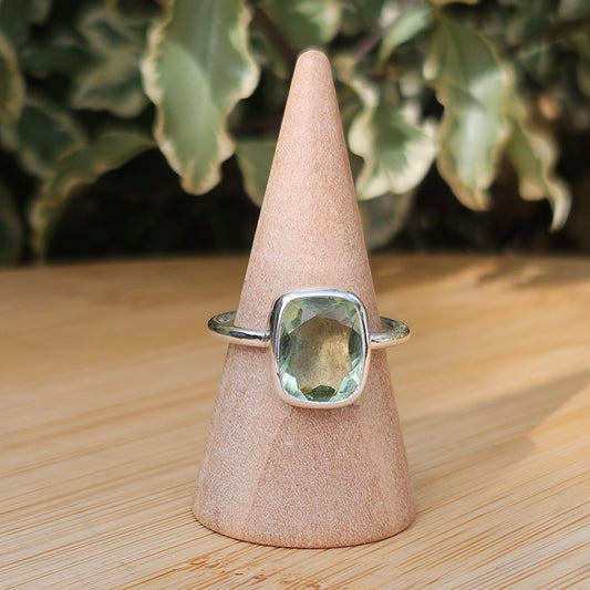 Sterling silver prasiolite ring