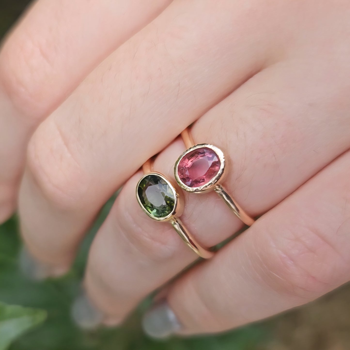 14ct gold pink tourmaline ring