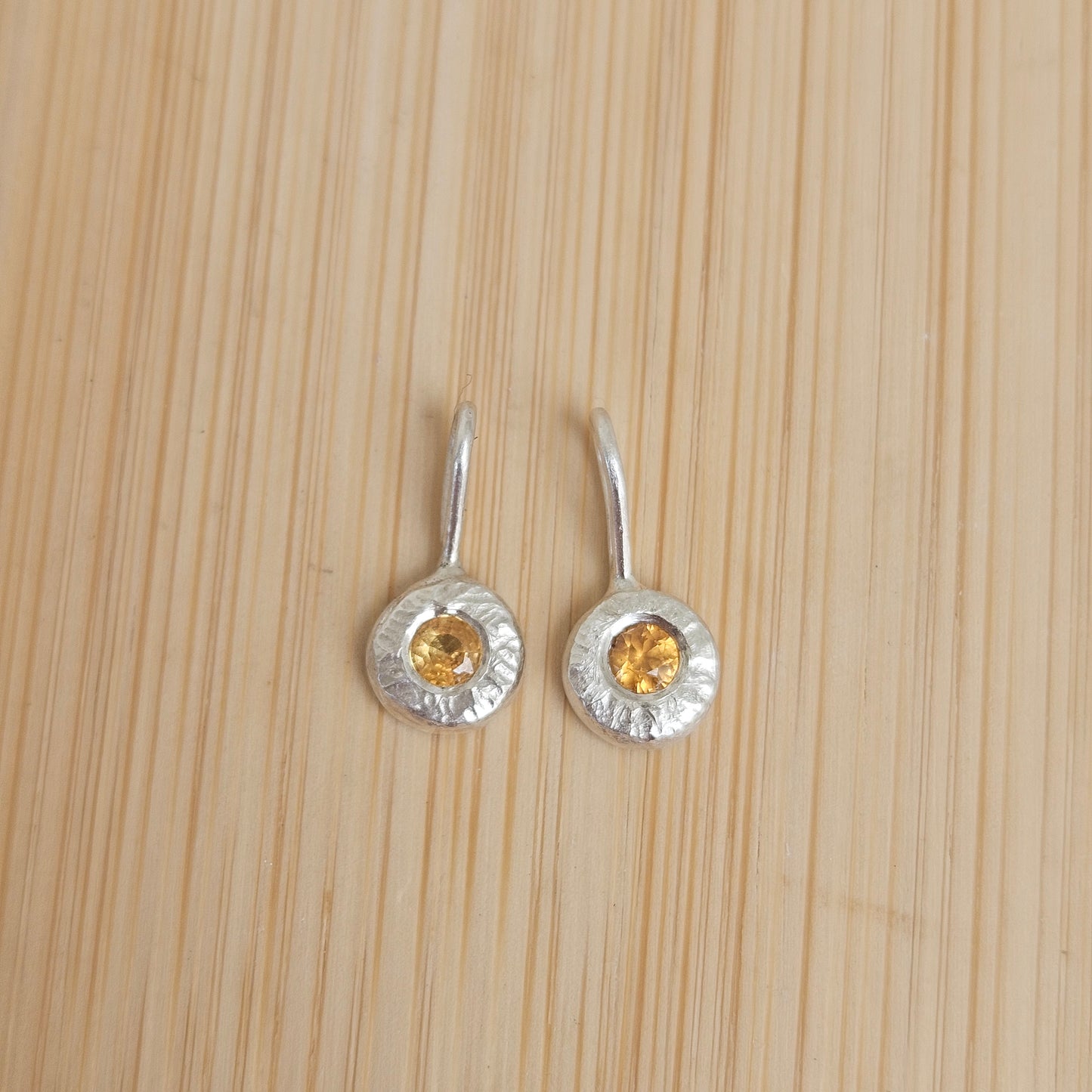 Silver hammered pendant charms