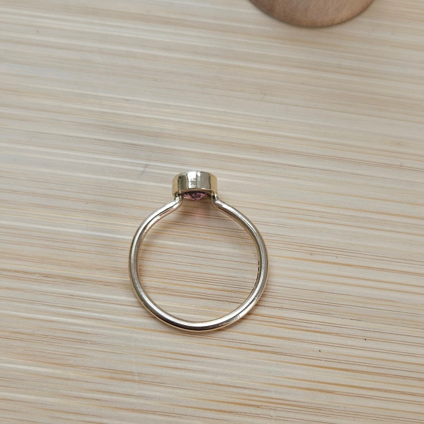 14ct gold pink tourmaline ring
