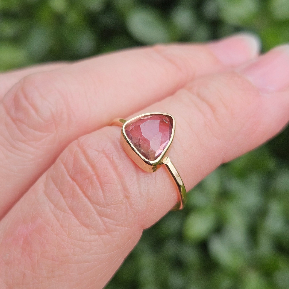 Pink tourmaline ring