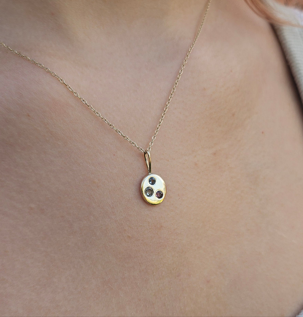 Triple sapphire pendant