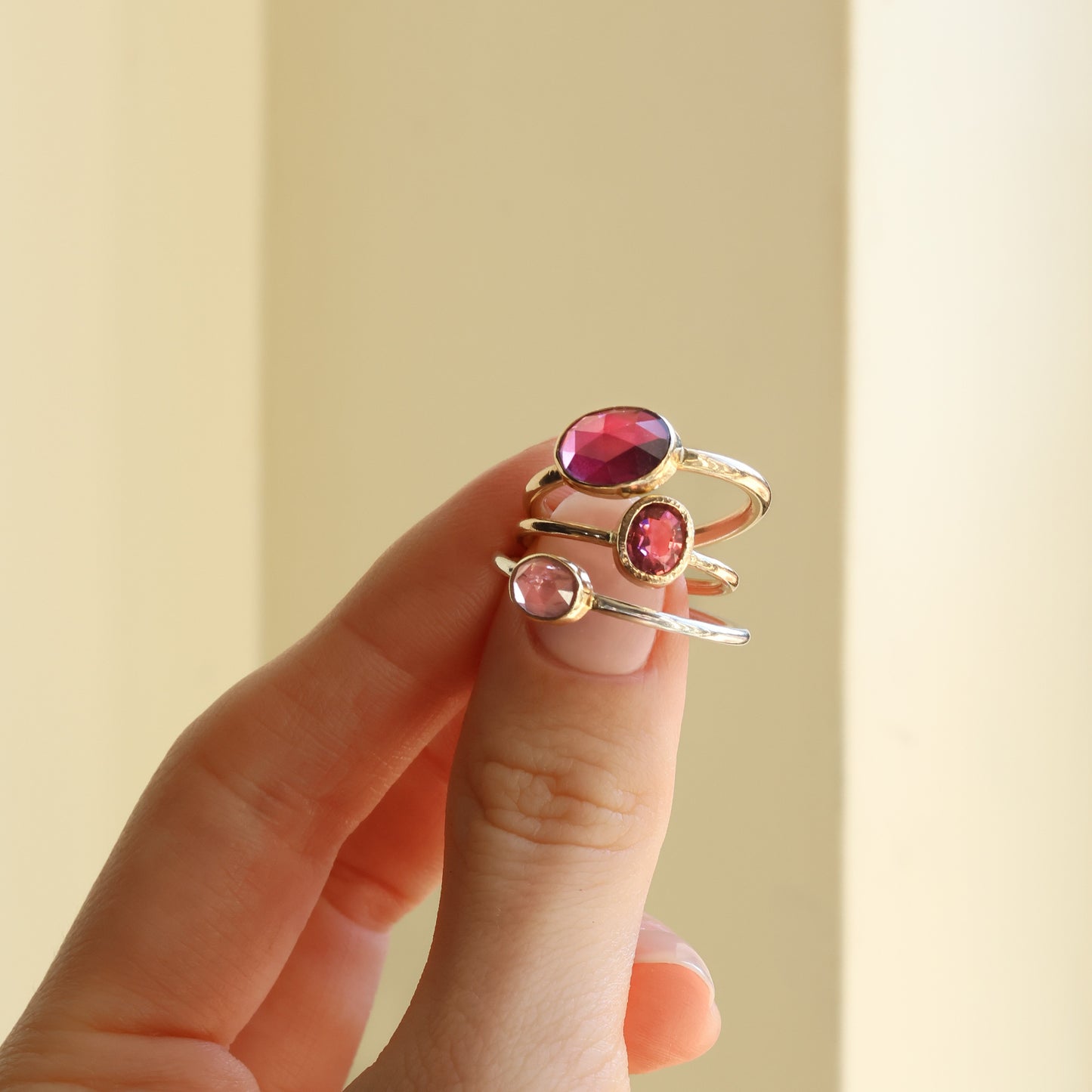 Rhodolite garnet ring