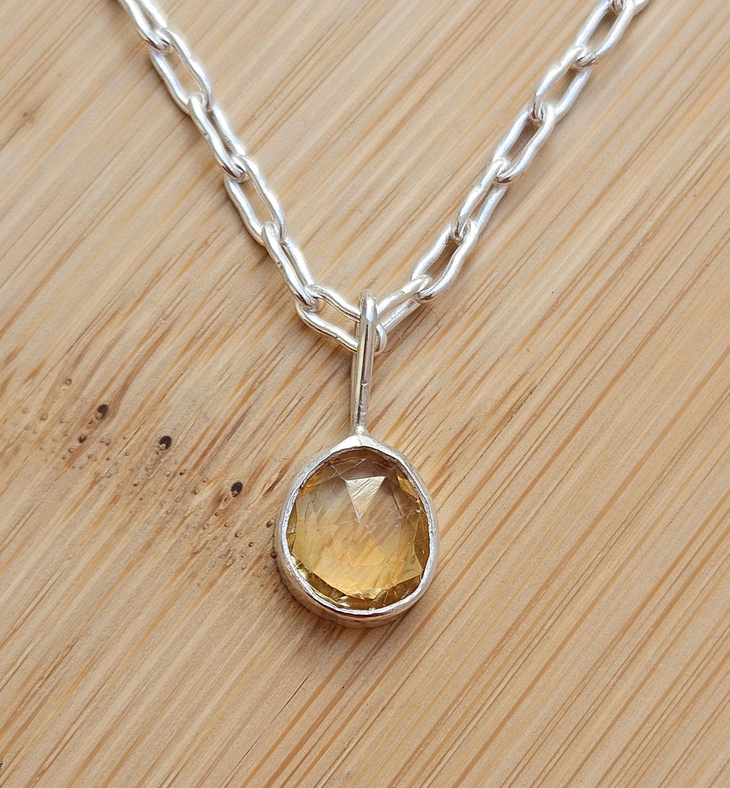 Sterling silver citrine necklace