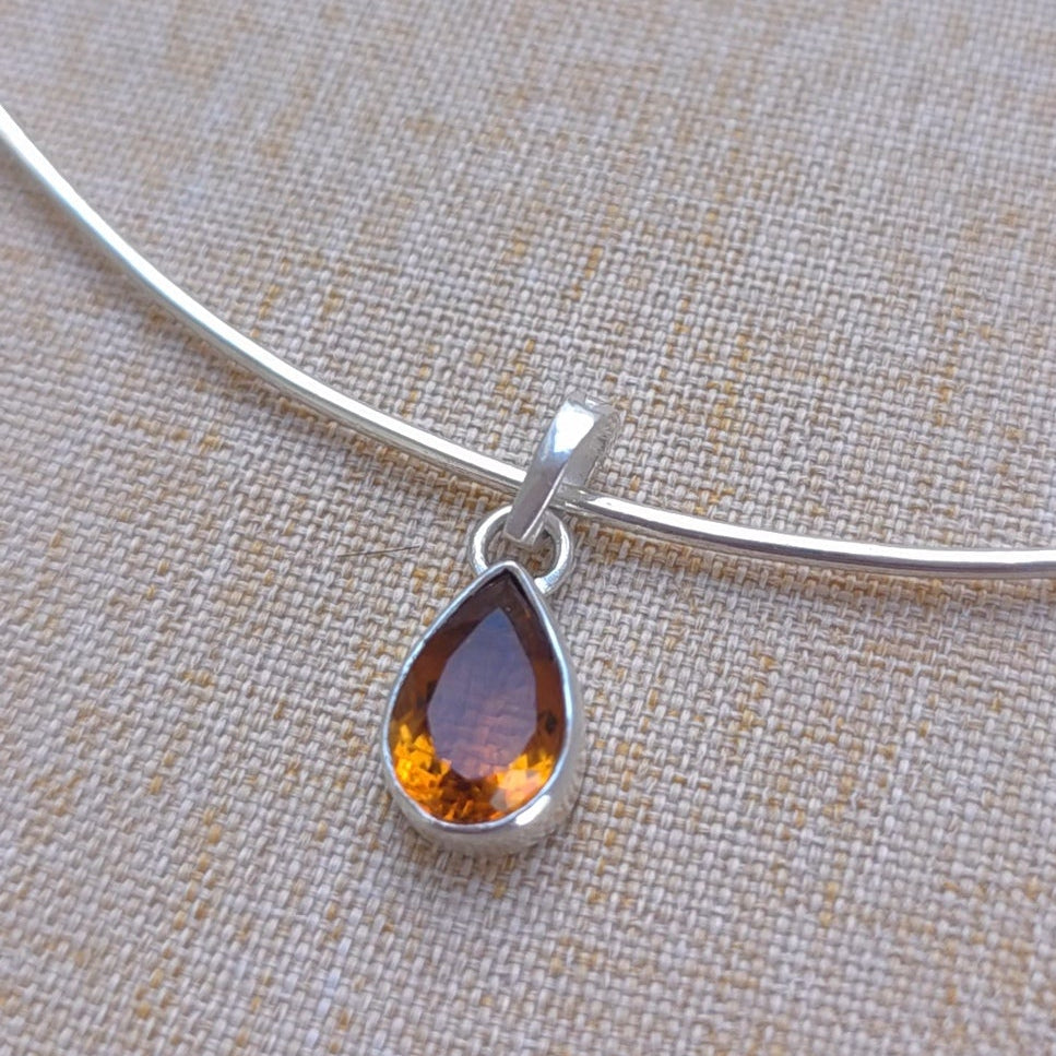 Citrine pendant in sterling silver