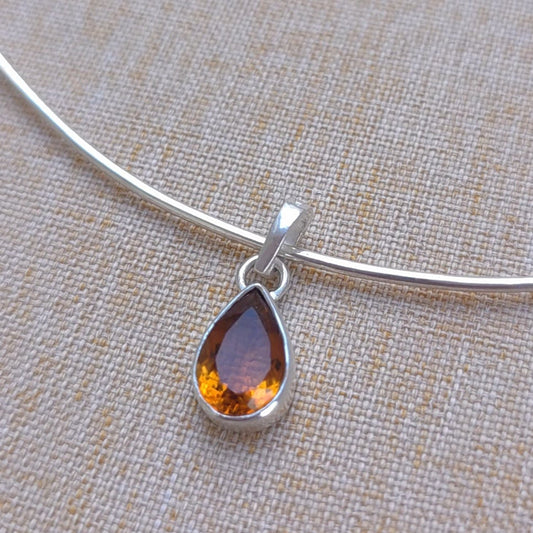 Citrine pendant in sterling silver