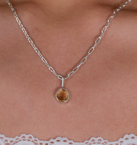 Sterling silver citrine necklace