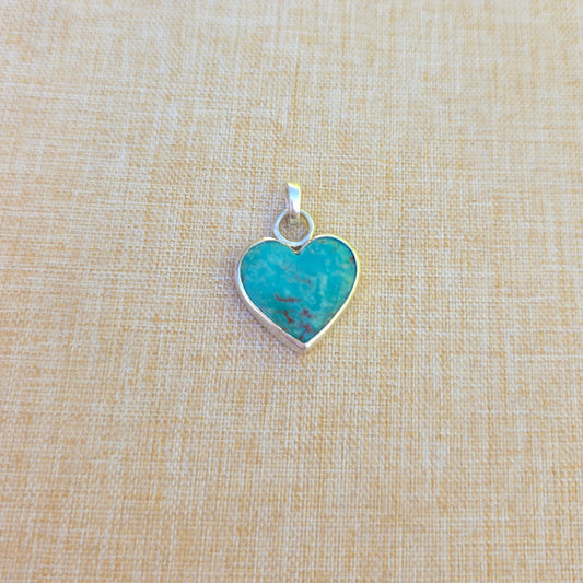 Turquoise heart in sterling silver