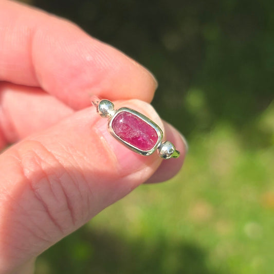 Sterling silver tourmaline ring