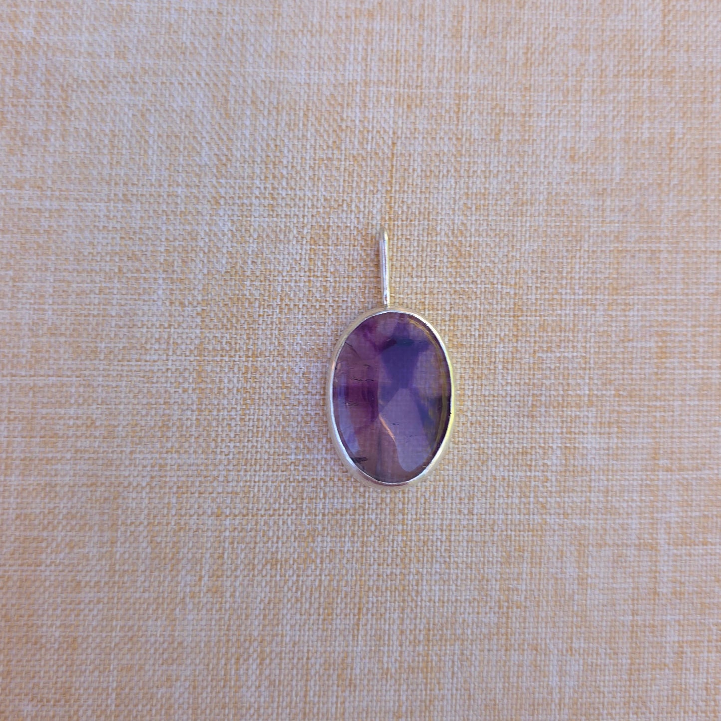 Trapiche amethyst pendant in sterling silver