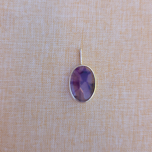 Trapiche amethyst pendant in sterling silver