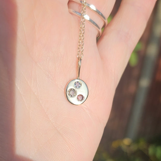 Triple sapphire pendant