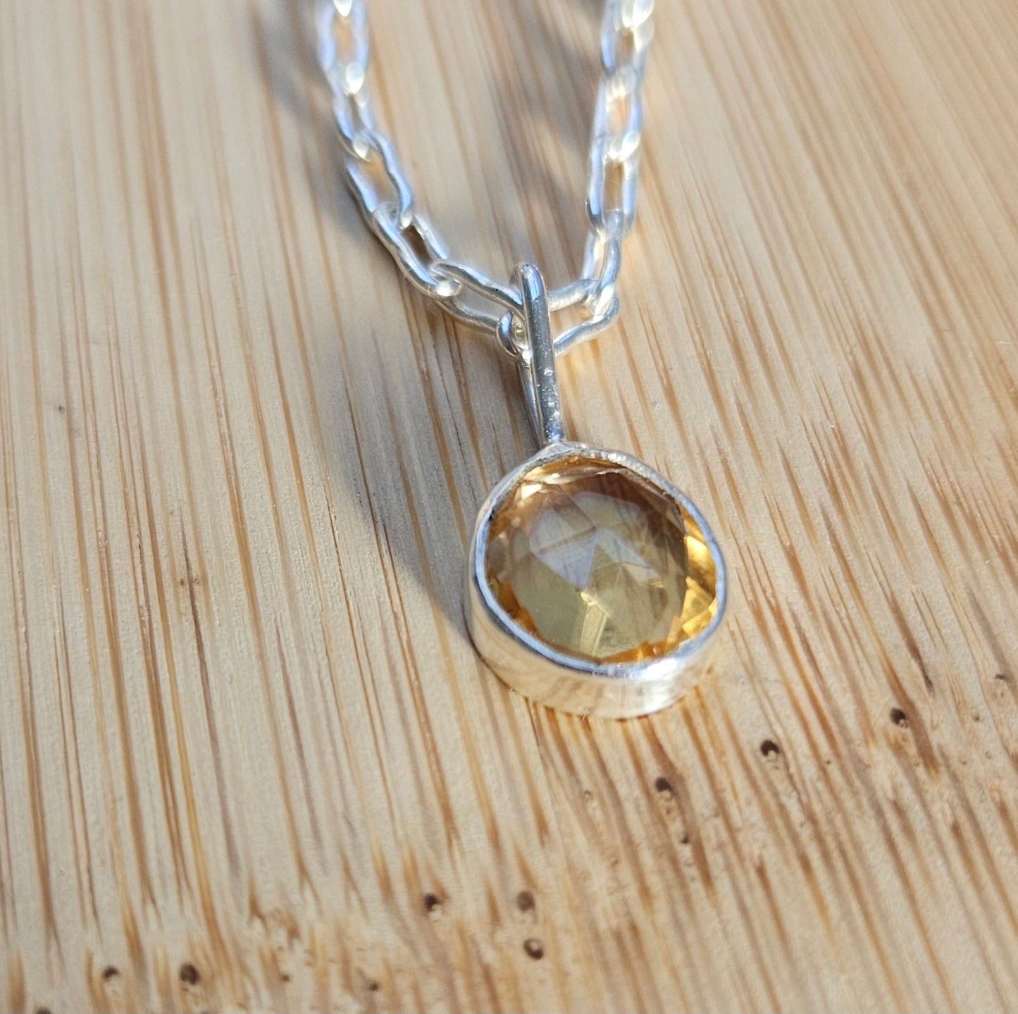 Sterling silver citrine necklace