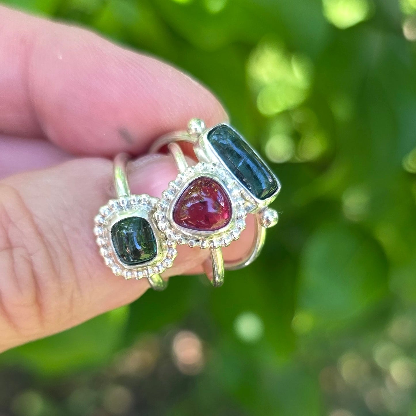 Sterling silver tourmaline ring