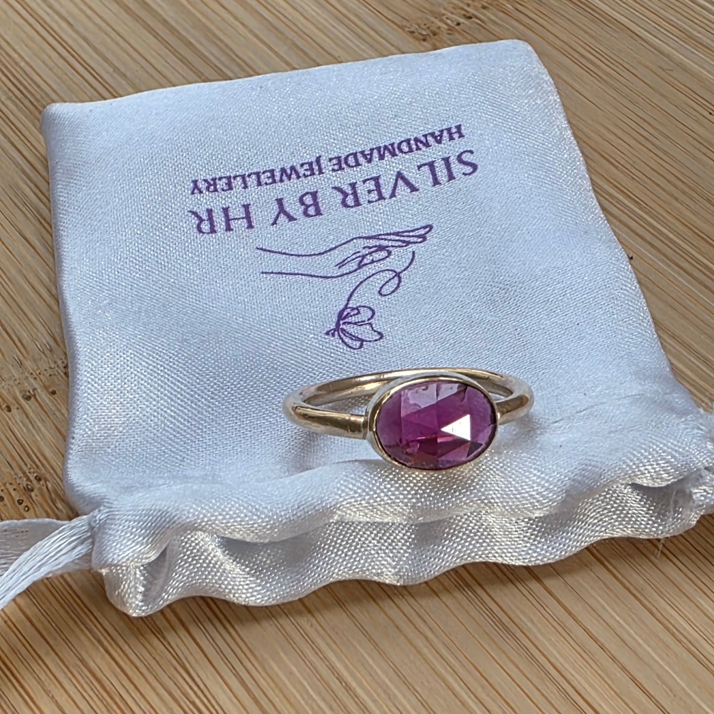 Rhodolite garnet ring