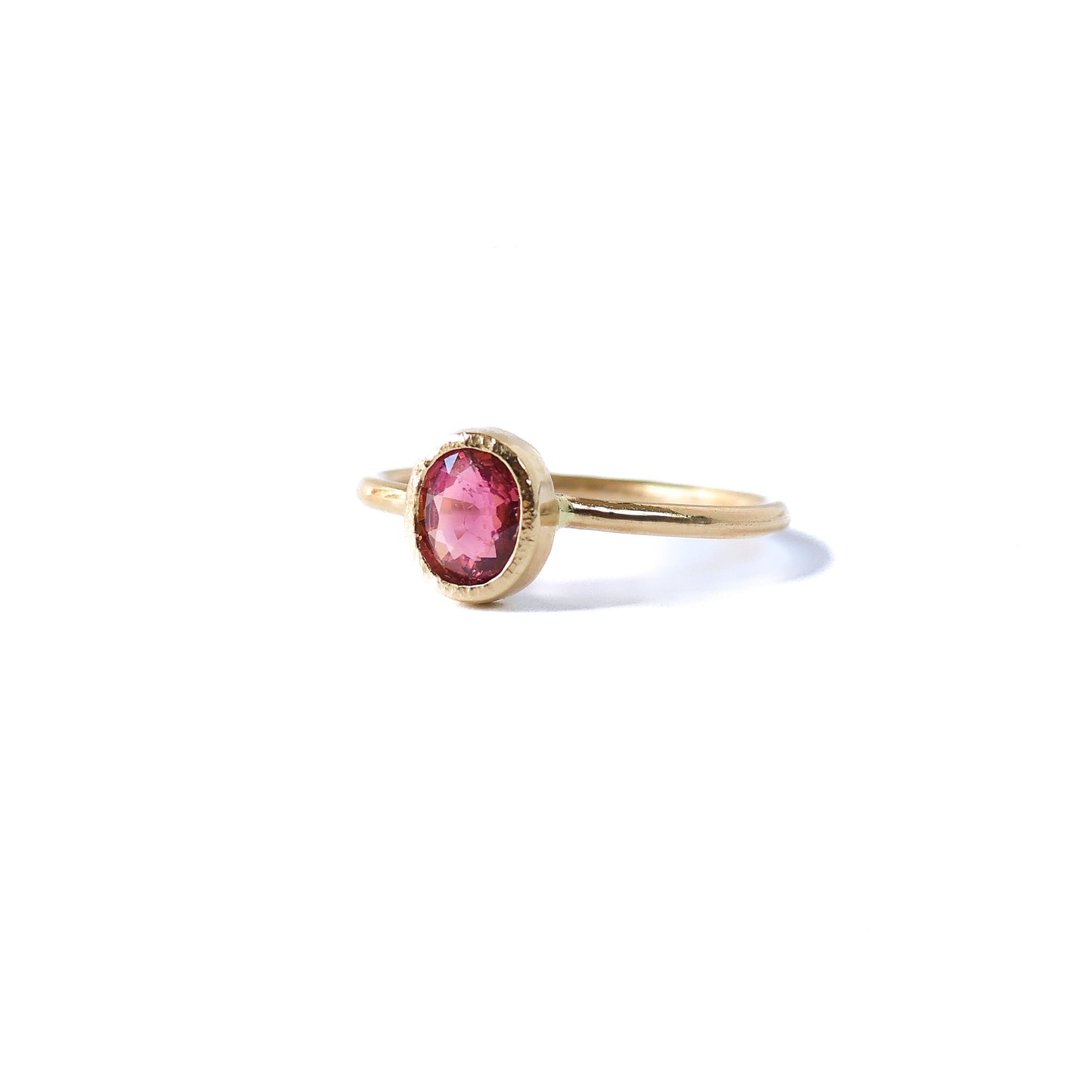 14ct gold pink tourmaline ring