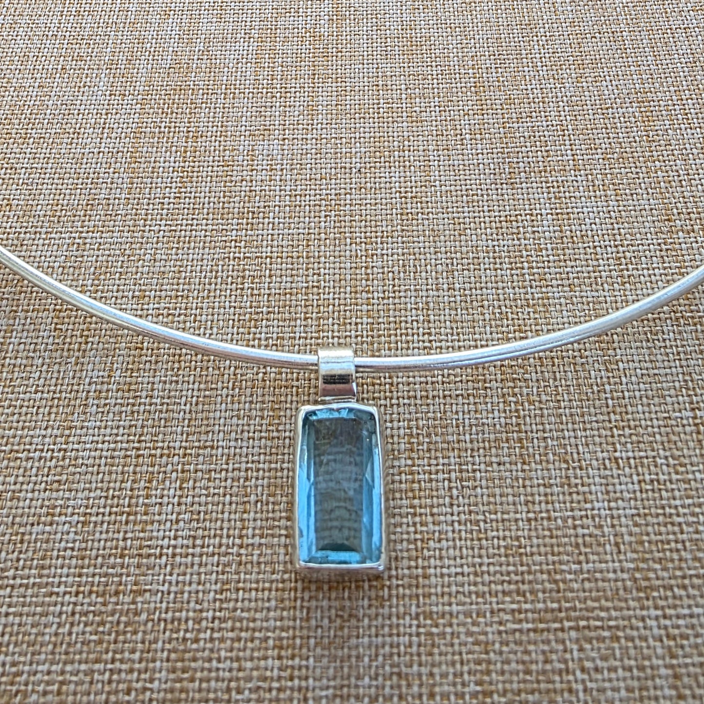 Checkered cut Aquamarine pendant