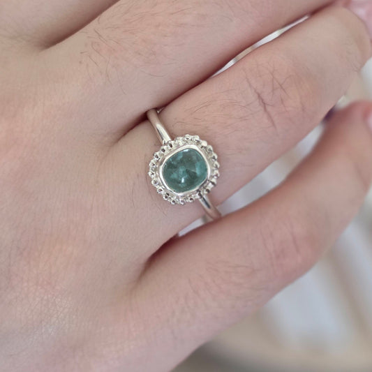 Sterling silver tourmaline ring