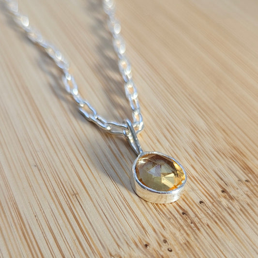 Sterling silver citrine necklace