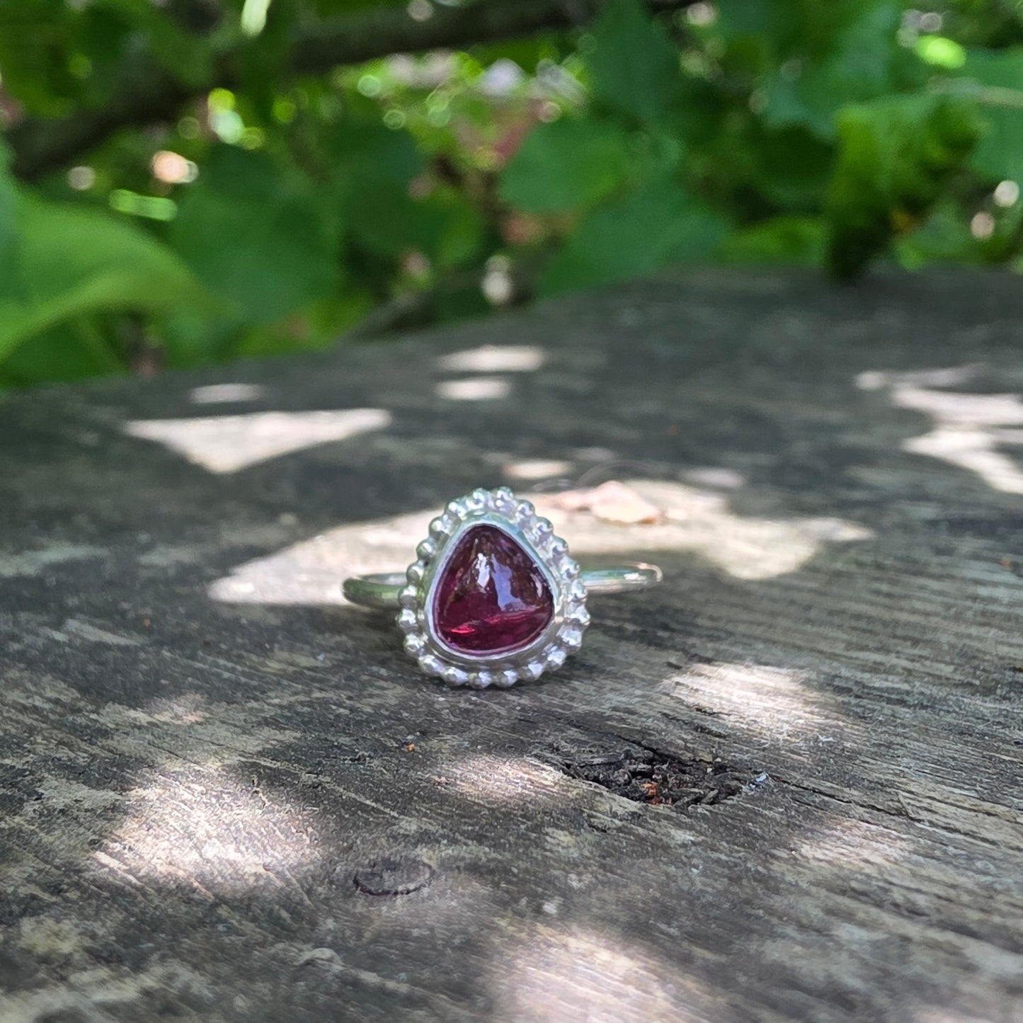 Sterling silver tourmaline ring