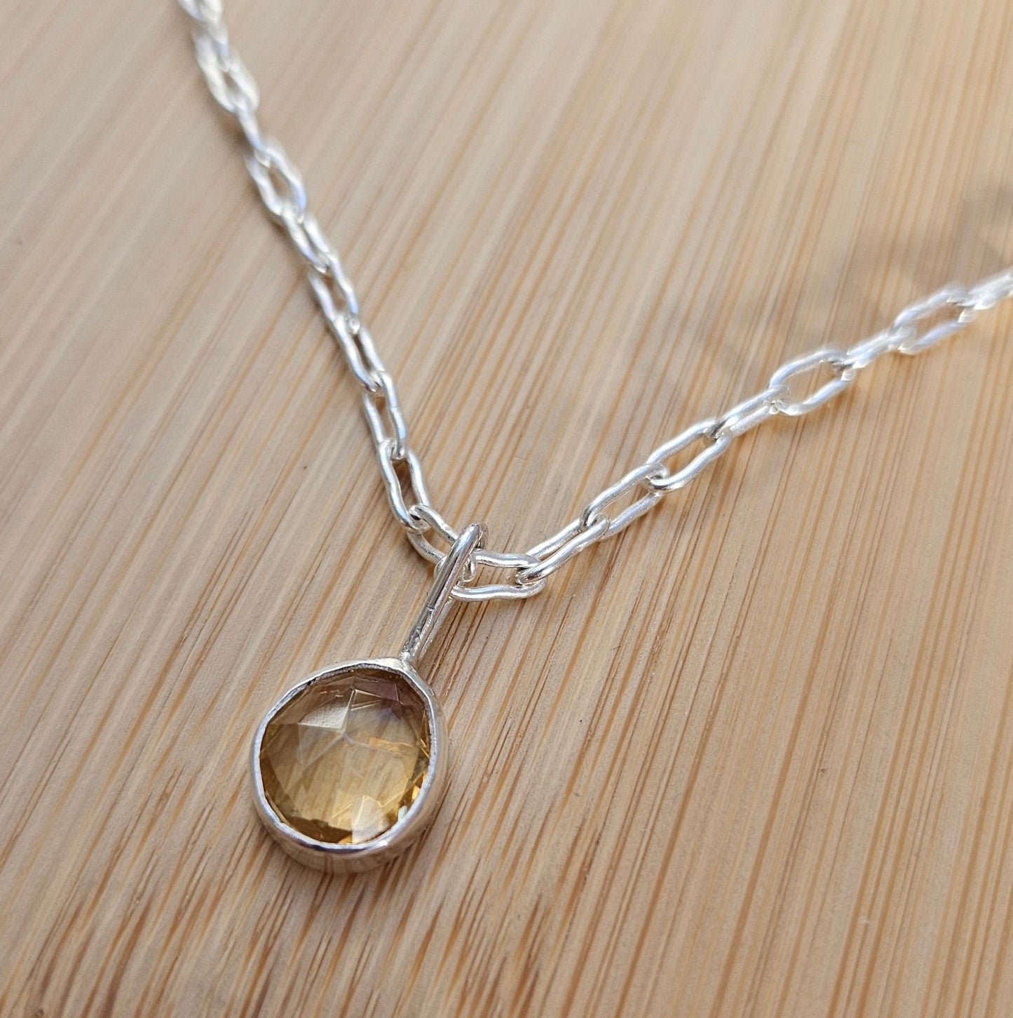 Sterling silver citrine necklace