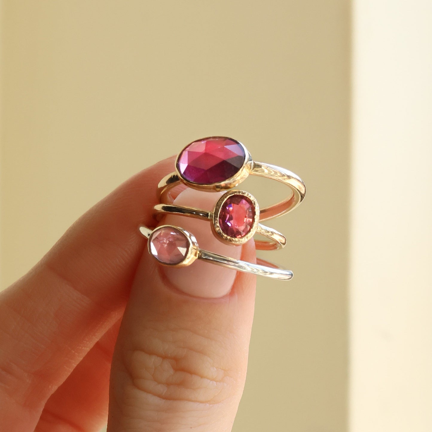 14ct gold pink tourmaline ring