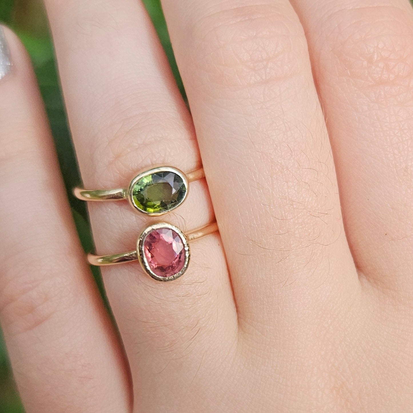 14ct gold pink tourmaline ring