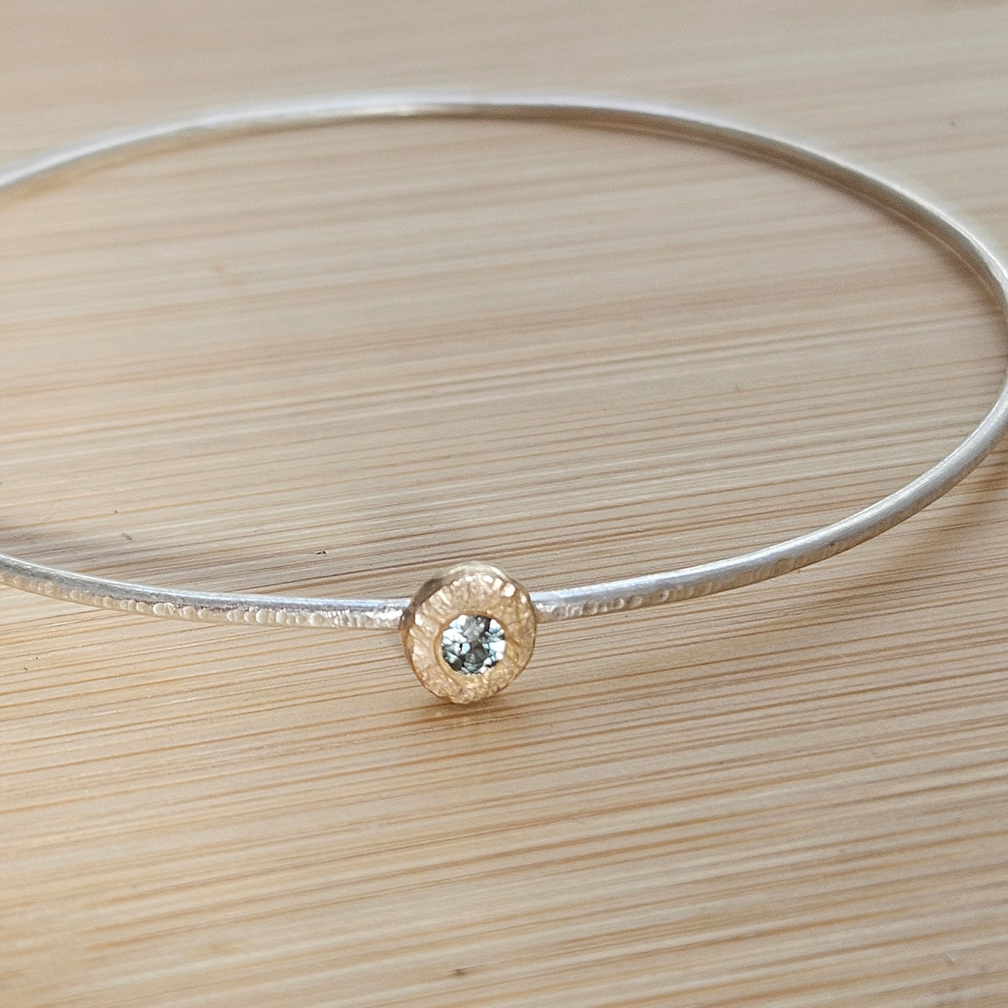 Sterling silver and 9ct gold bangle