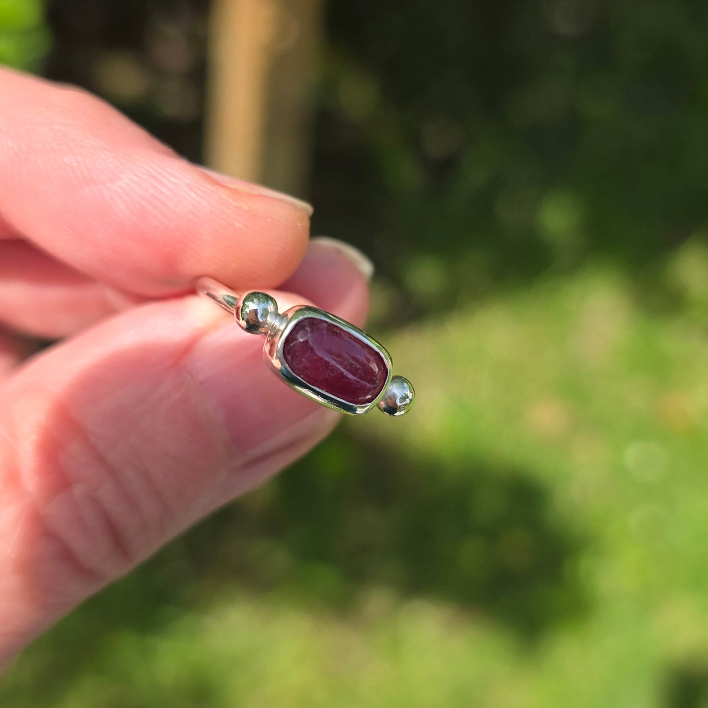 Sterling silver tourmaline ring